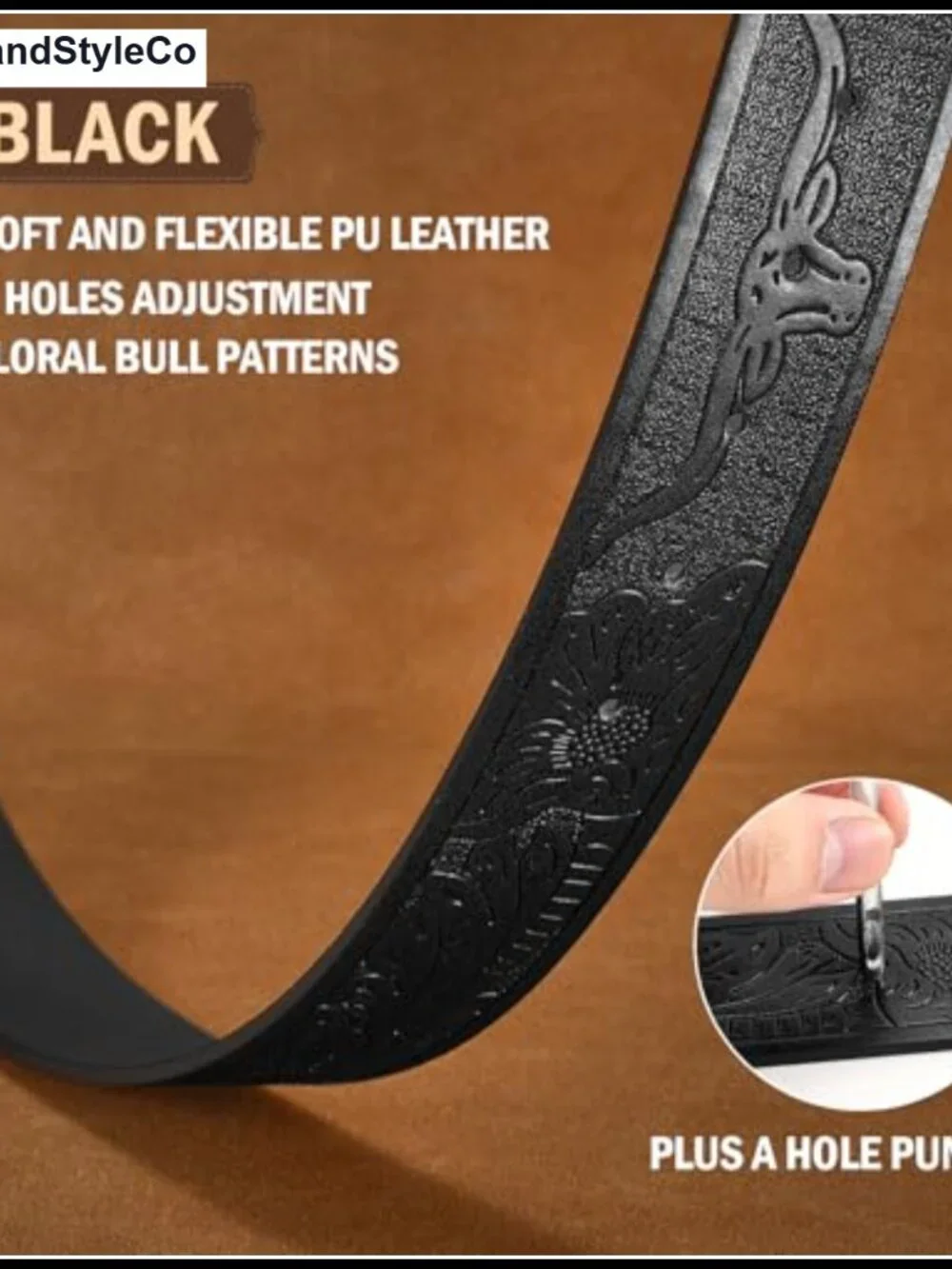 Western Leather Belt Strap Without Buckle - 1.5
